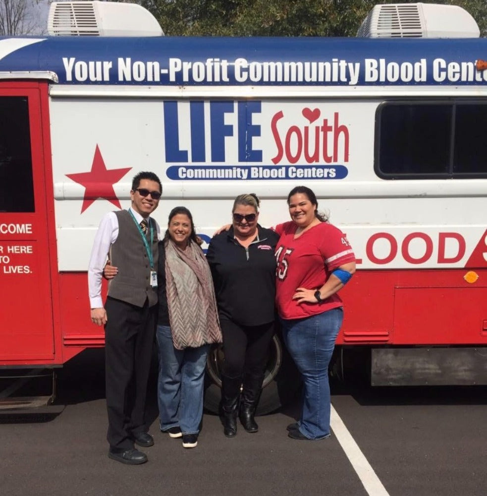 AACA Board Members supporting LifeSouth Community Blood Centers at a community blood drive