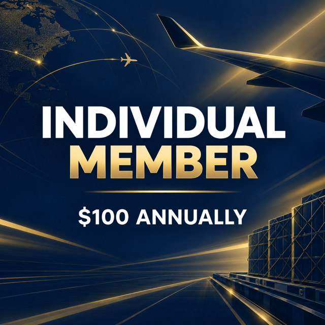 Individual AACA membership for air cargo professionals, featuring aviation, travel, and global logistics imagery
